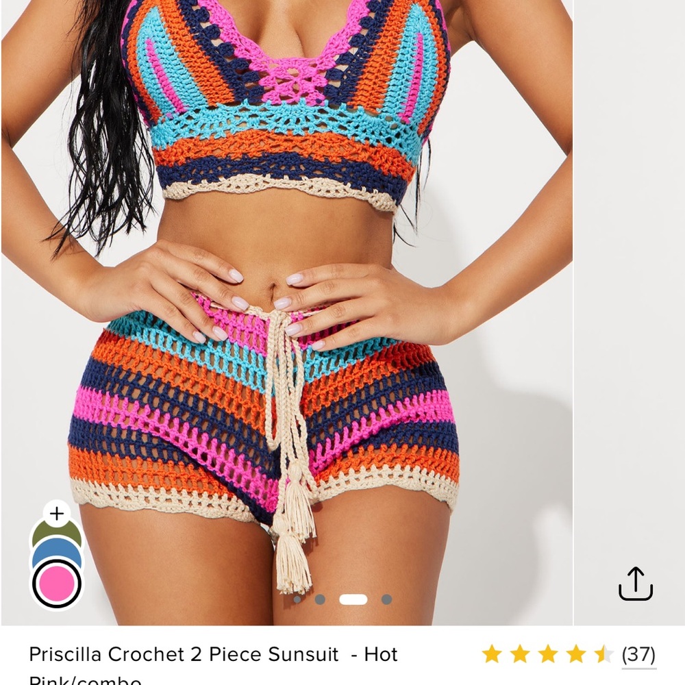 Colorful Crochet Two-Piece Set